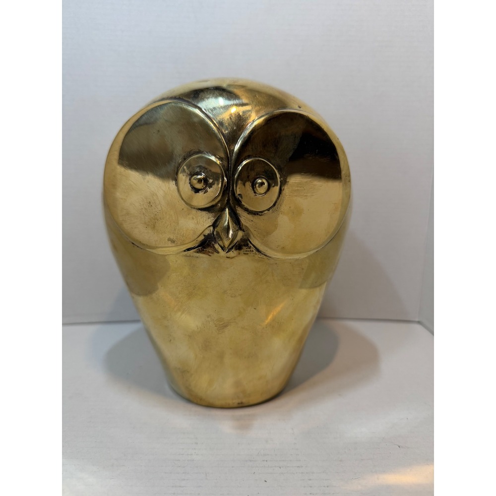 Dolbi Cashier Vintage solid brass modernist owl sculpture, bookend
AWESOME